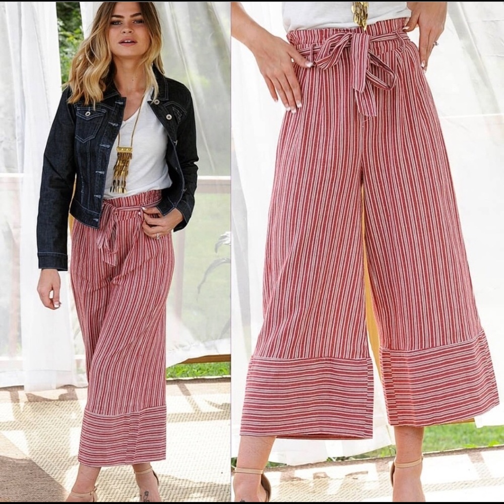 💼 Wide Leg Pants ~ red & white stripe ~ 16 styles